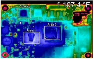 PCB 熱成像監測示意
